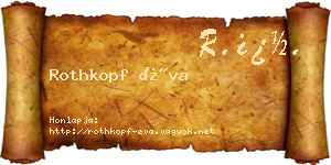 Rothkopf Éva névjegykártya